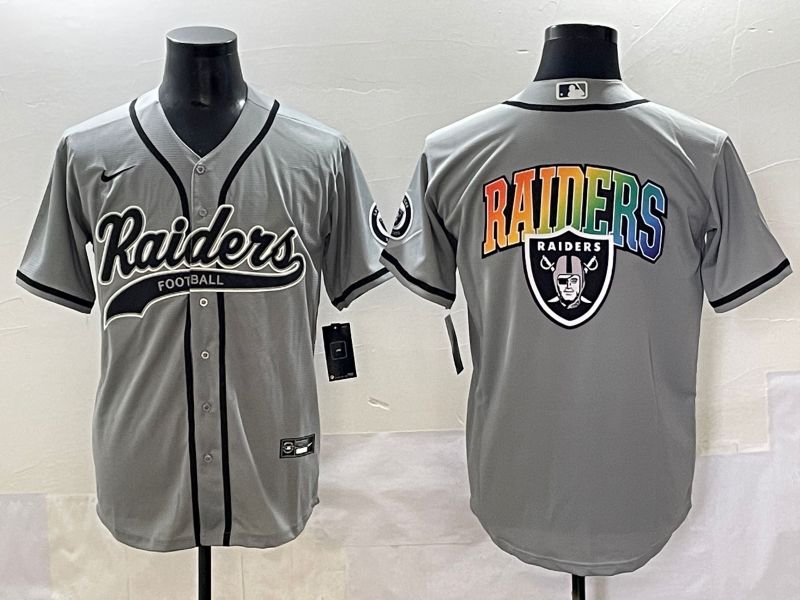 Men 2025 Oakland Raiders Blank Grey Joint Name Nike Limited NFL Jersey style 4->oakland raiders->NFL Jersey